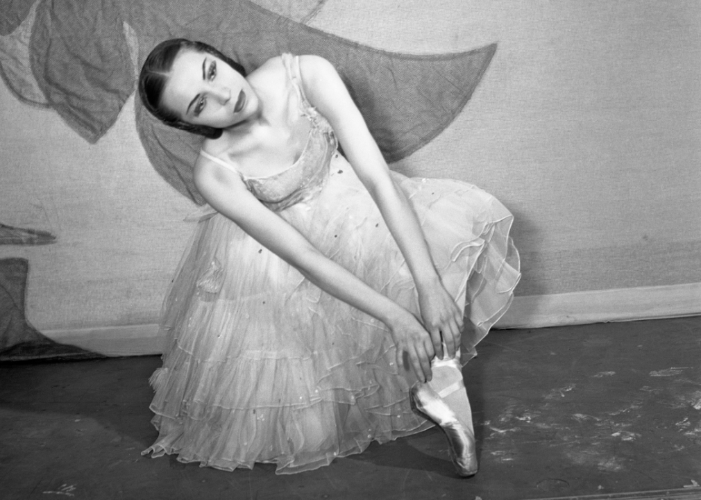 Maria Tallchief poses for a portrait.