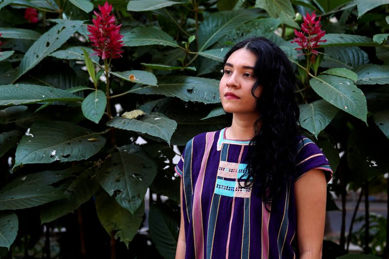 FILE PHOTO: Pro-abortion activist Lupita Ruiz poses for a photo during an interview with Reuters, in Mexico City