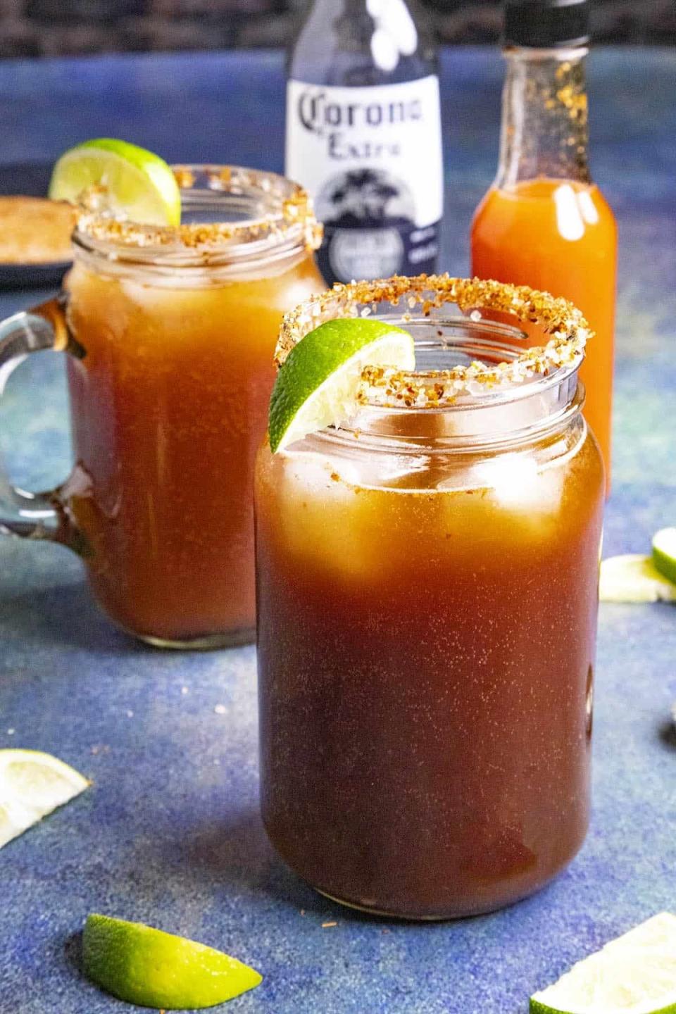 Two Mexican-inspired Micheladas.