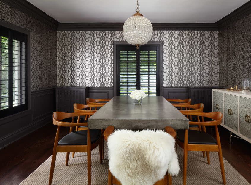 A dining room with groovy details