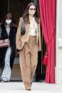 <p>Bella Hadid matches her outfit to her mask in Paris on Tuesday. </p>