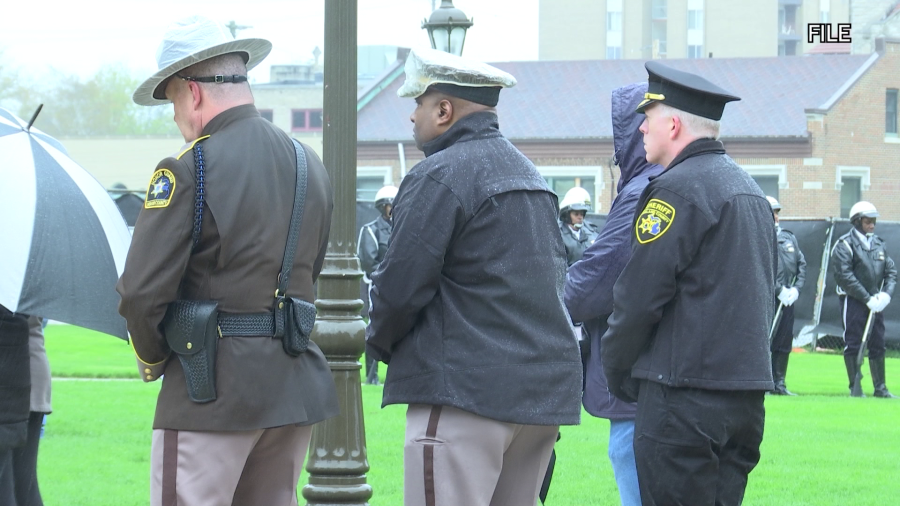 Honoring fallen police officers at the state capitol. (Photo: WLNS)