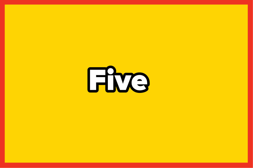 A yellow rectangle with a red border. No people or additional text are present in the image