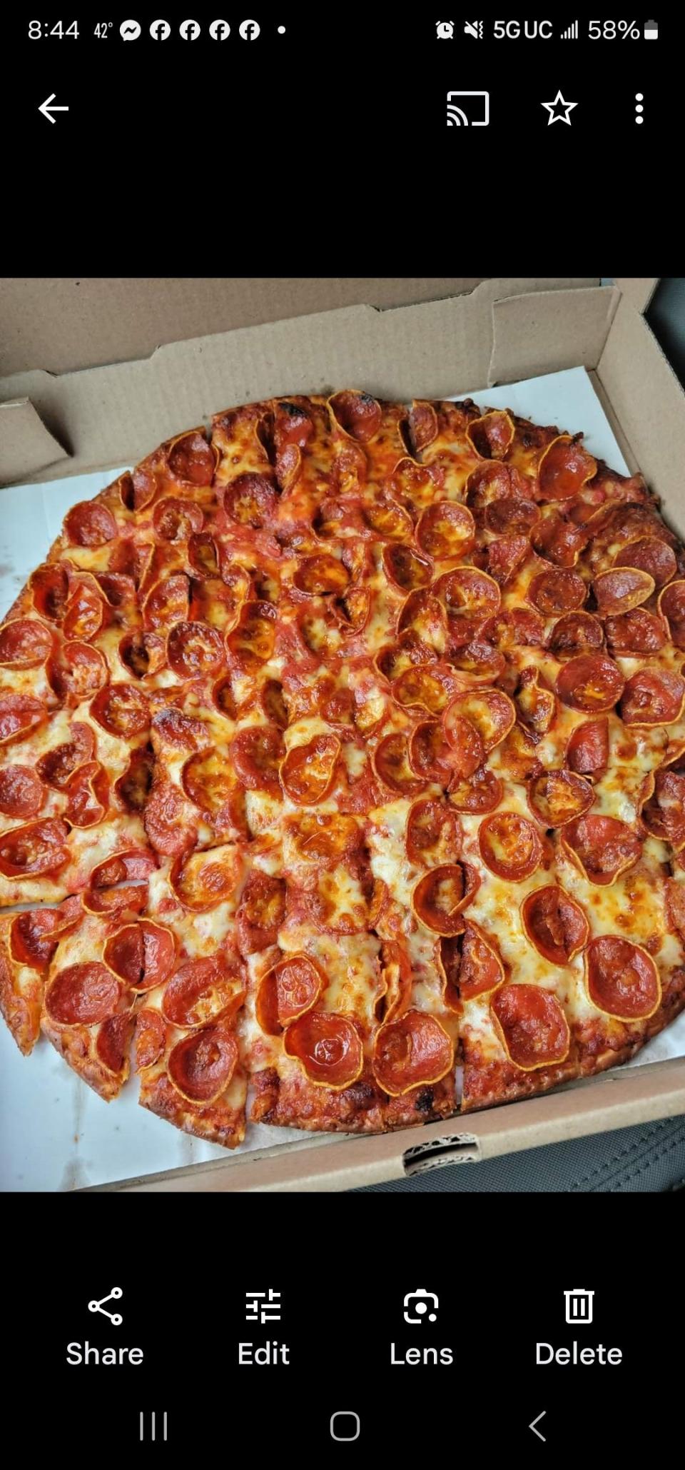 A pepperoni pizza at Stadz Pizzeria