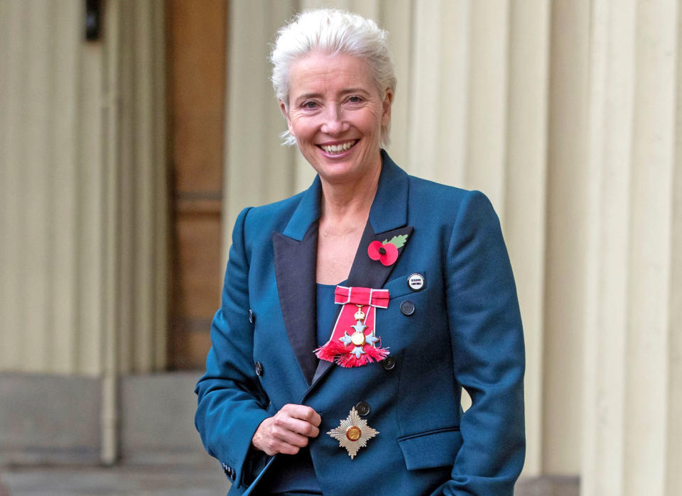 Emma Thompson displays her honors. (Photo: Getty Images)