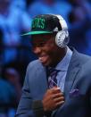 <p>NEW YORK, NY – JUNE 23: Guerschon Yabusele smiles during his interview after being drafted 16th overall by the Boston Celtics in the first round of the 2016 NBA Draft at the Barclays Center on June 23, 2016 in the Brooklyn borough of New York City. (Photo by Mike Stobe/Getty Images) </p>