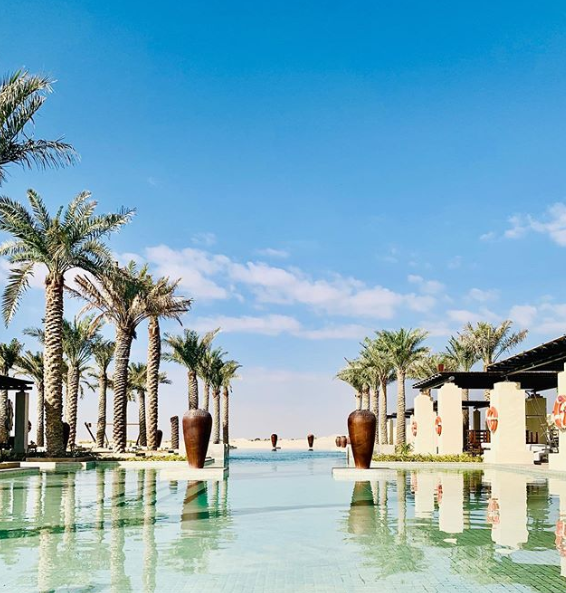 The tranquil pool on the edge of the desert. Photo: Jumeriah Al Wathba Instagram