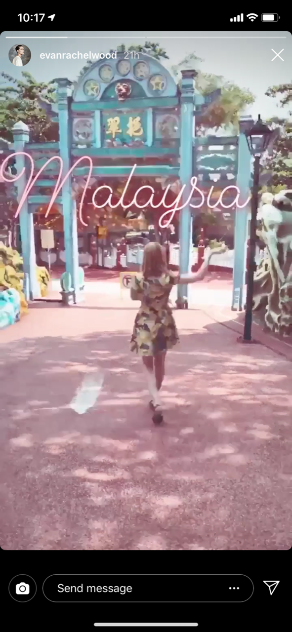 Evan Rachel Wood visited Malaysia this week. (PHOTO: Evan Rachel Wood Instagram)