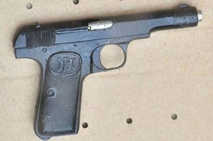 The firearm seized after Anthony McCall shot himself in the face