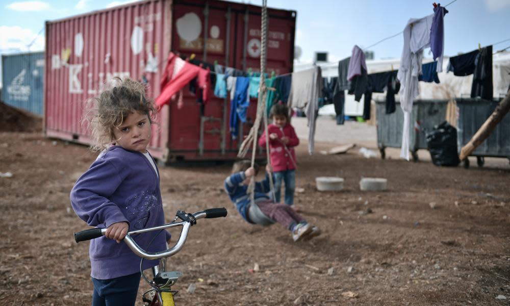 Children at the Ritsona refugee camp, north of Athens