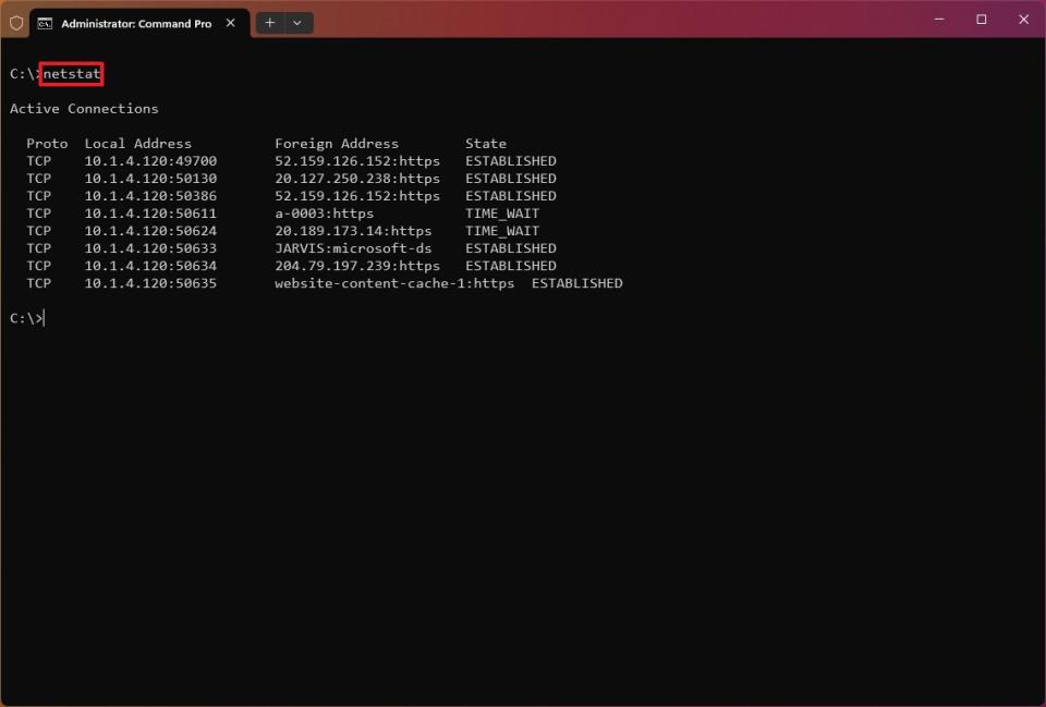 netstat command