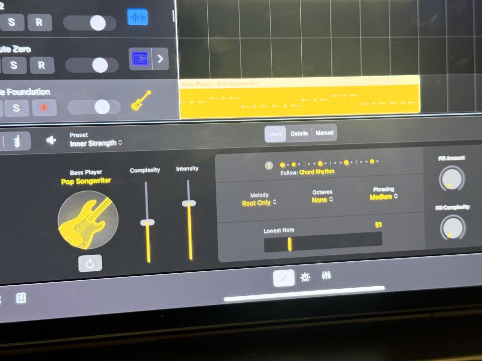 Logic Pro for iPad 2, controls for 