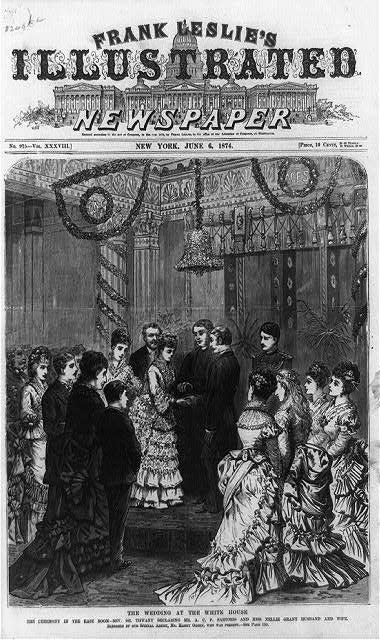 A sketch of Nellie Grant's wedding in the East Room of the White House