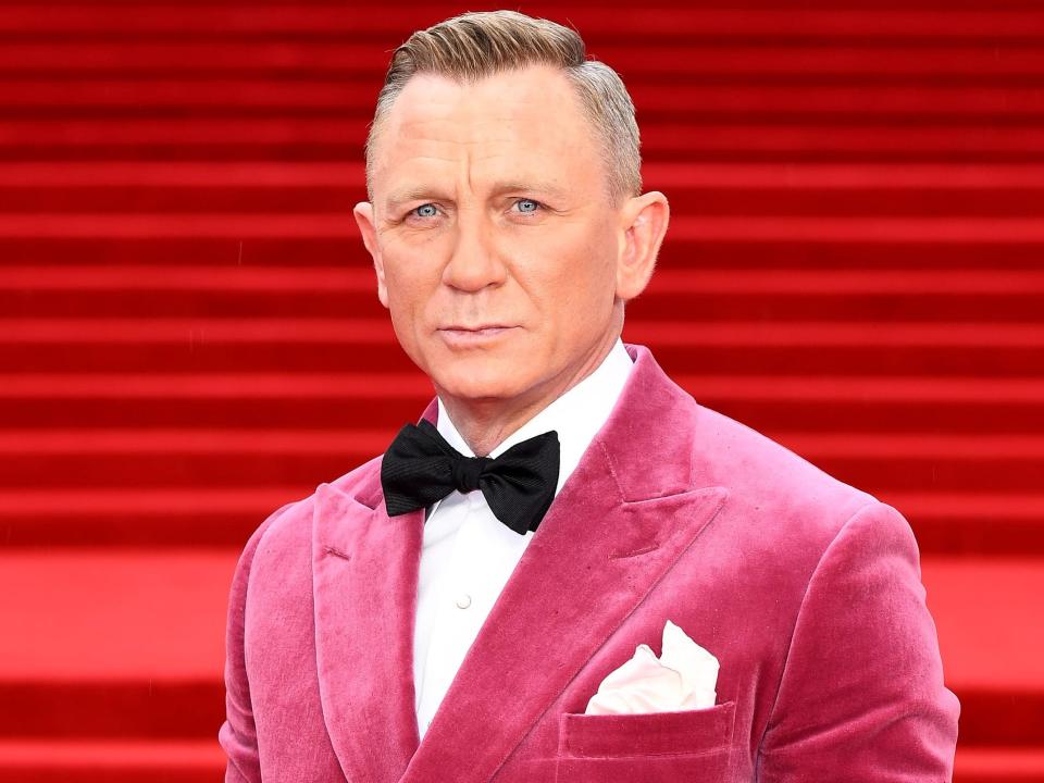 Daniel Craig in pink velvet jacket