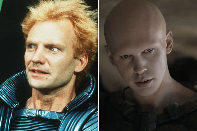 <p>Warner Bros.</p> Sting in 1984's Dune and Austin Butler in 2024's Dune: Part Two