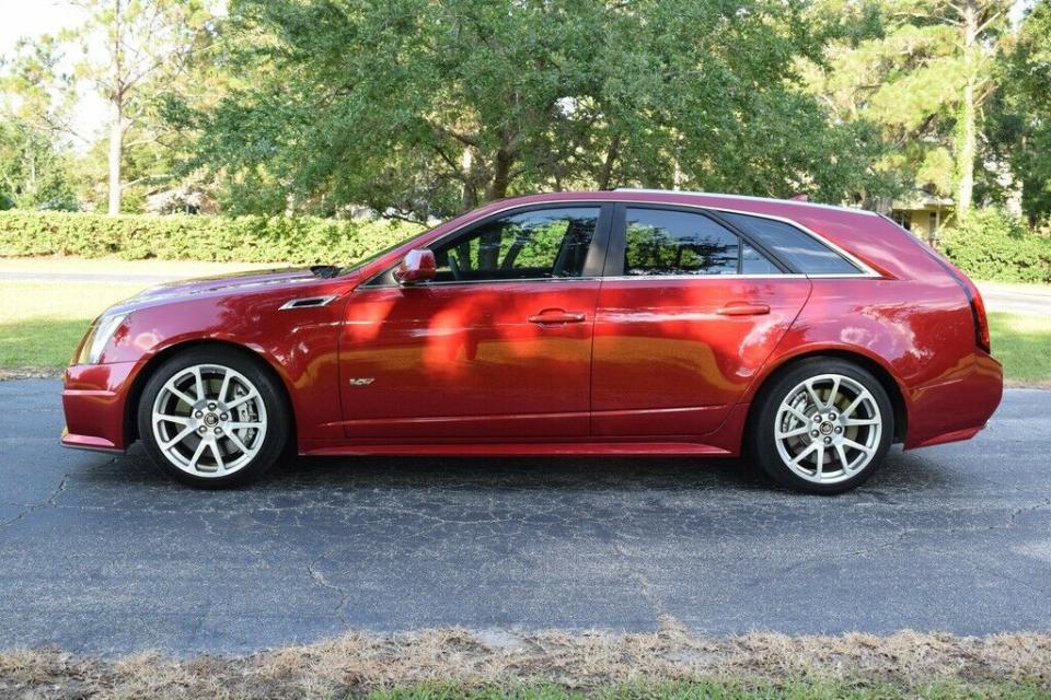 <p>Few cars check as many boxes as the last-generation Cadillac CTS-V. You could pair the car's supercharged V-8 engine to a manual transmission and a wagon body style, making for the ultimate American sleeper weapon. <a href="https://www.ebay.com/itm/2011-Cadillac-CTS-V-WAGON-MANUAL-RECARO-SEATS-RARE-BEST-DEAL-ON-EBAY/283695747040?hash=item420d958fe0:g:0xMAAOSwvA5dFiNf" rel="nofollow noopener" target="_blank" data-ylk="slk:This one's painted in a lovely shade of red;elm:context_link;itc:0;sec:content-canvas" class="link ">This one's painted in a lovely shade of red</a>, and it can be yours today. </p>