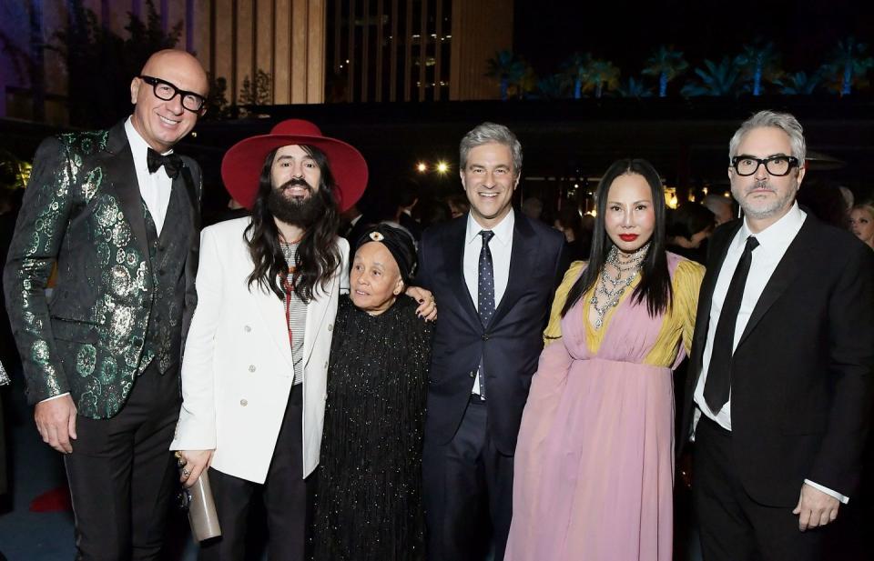 Marco Bizzarri, Alessandro Michele, Betye Saar, Michael Govan, Eva Chow, and  Alfonso Cuarón