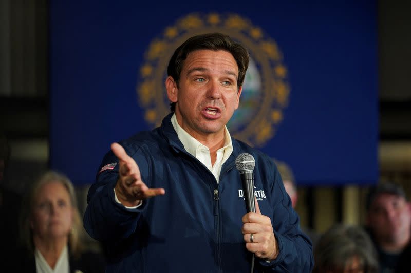 FILE PHOTO: Republican presidential candidate DeSantis campaigns in Keene