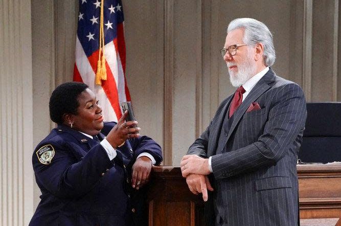 Lacretta and John Larroquette star in "Night Court." Photo courtesy of NBC