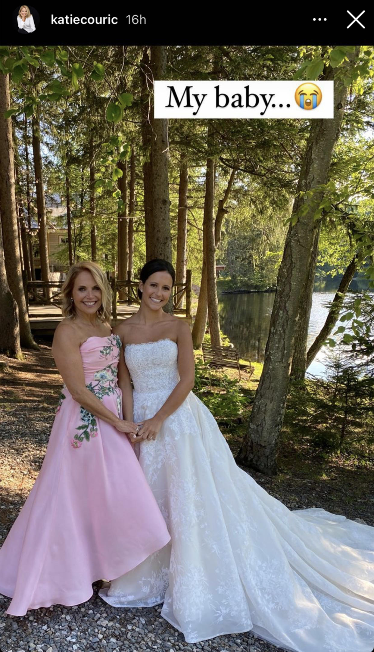 Katie Couric poses alongside daughter Ellie Monahan at Cedar Lakes Estate in Port Jarvis, New York.  (katiecouric / Instagram)