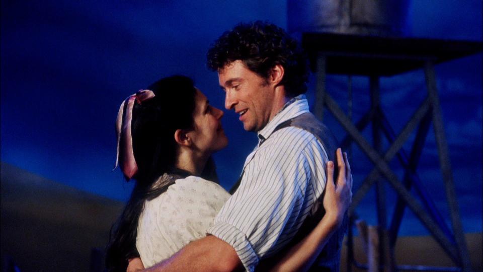 Hugh Jackman and Josefina Gabrielle star in the 1998 London production "Rodgers & Hammerstein’s Oklahoma!" A filmed performance of the Olivier Award-winning production will screen July 16 and 19 in theaters.