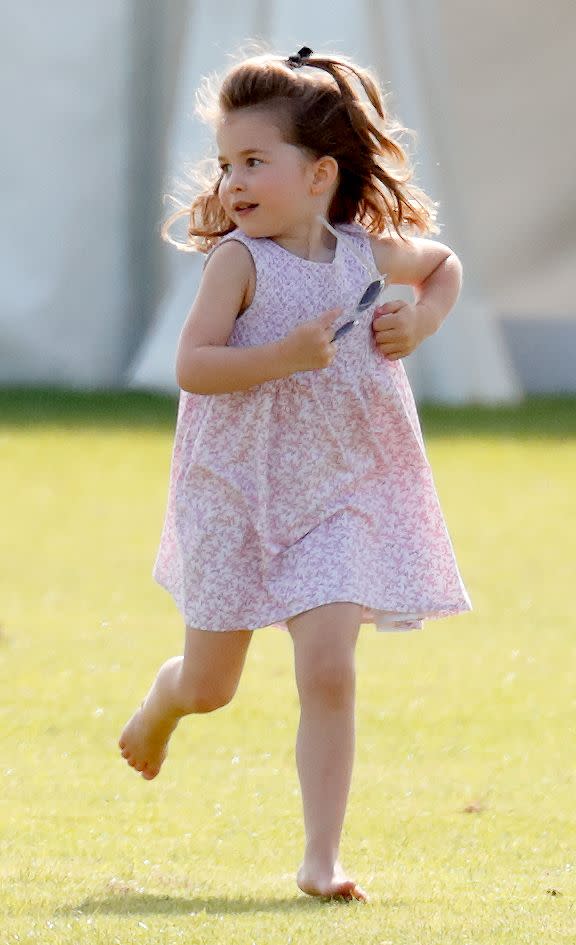 <p>The little Princess was running all over the fields, cheering on her dad who was playing polo. </p>