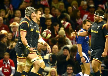 Britain Rugby Union - Wales v Japan - Principality Stadium, Cardiff, Wales - 19/11/16 Wales' Dan Lydiate celebrates scoring a try Reuters / Rebecca Naden Livepic