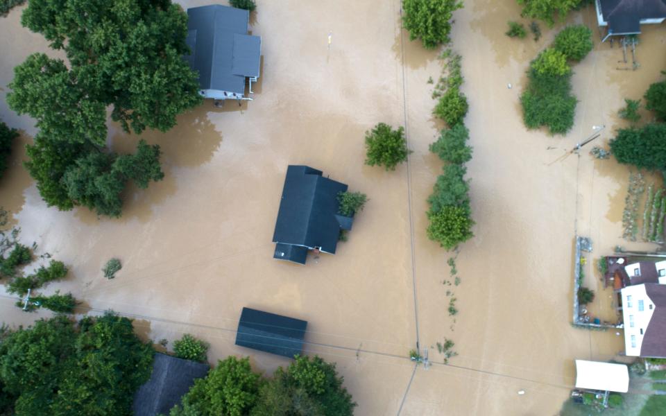 Garrett in Floyd County is flooded.July 28, 2022
