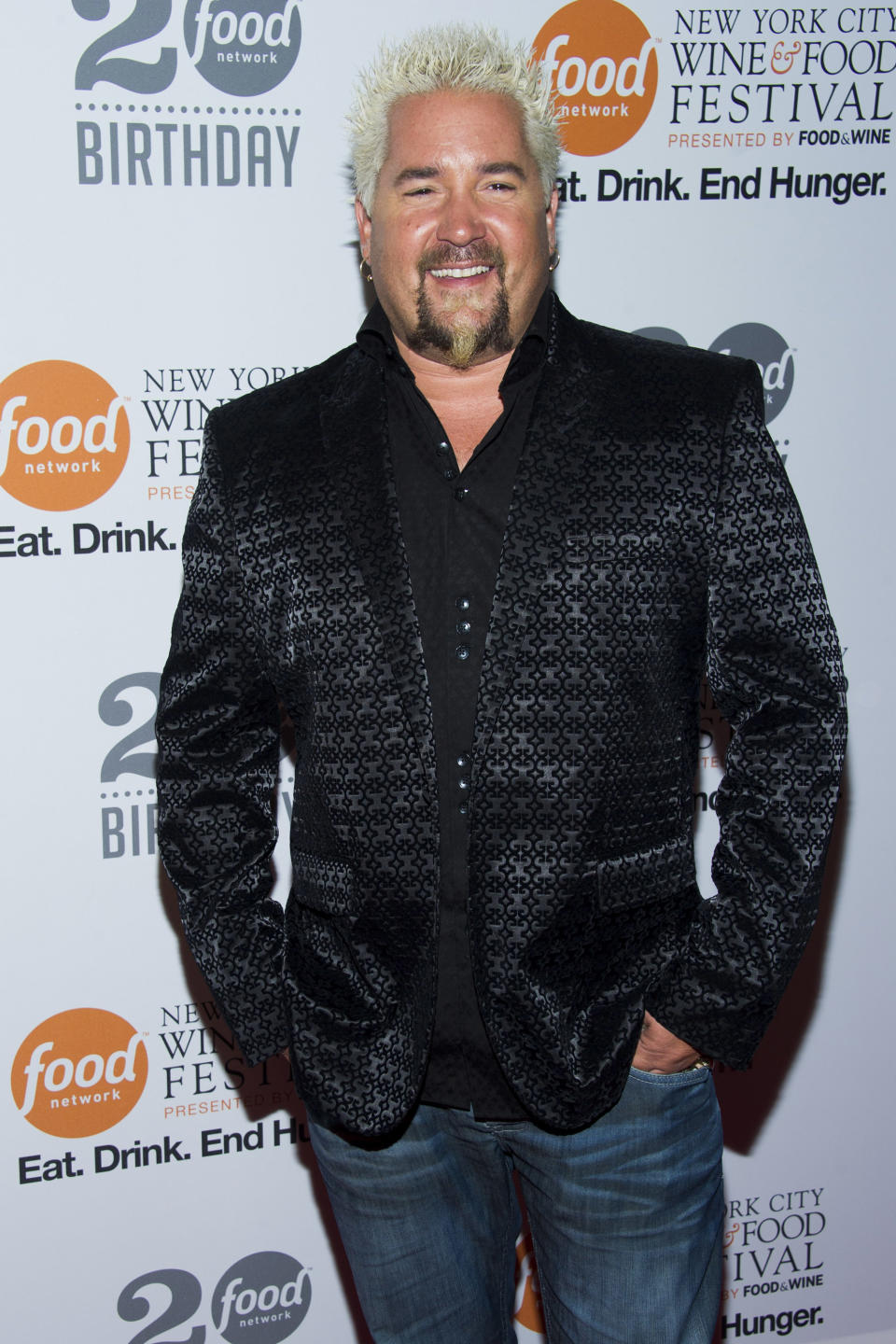 Guy Fieri attends the Food Network's 20th birthday party on Thursday, Oct. 17, 2013, in New York. (Photo by Charles Sykes/Invision/AP)