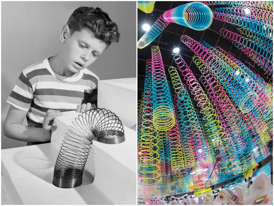 Slinky in the 1940s vs. Slinky now