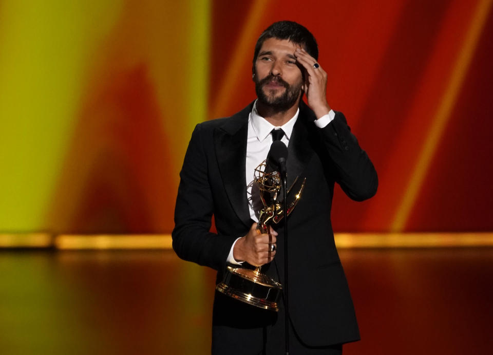 71st Primetime Emmy Awards - Show - Los Angeles, California, U.S., September 22, 2019. Ben Whishaw accepts the award for Outstanding Supporting Actor in a Limited Series or Movie for A Very English Scandal." REUTERS/Mike Blake