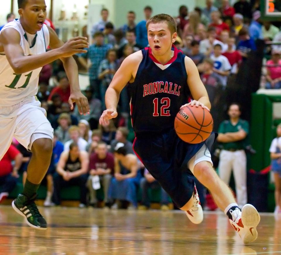 Roncalli's Bradley Fey was the hero in the Rebels' sectional triumph over Cathedral in 2012.