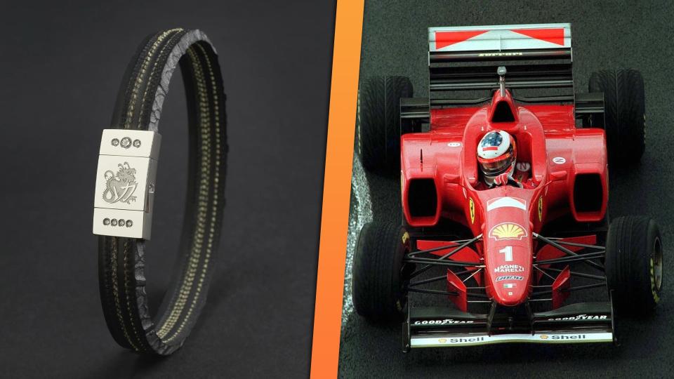 Michael Schumacher's Race-Winning F1 Tire Was Turned Into a Bracelet You Can Buy photo