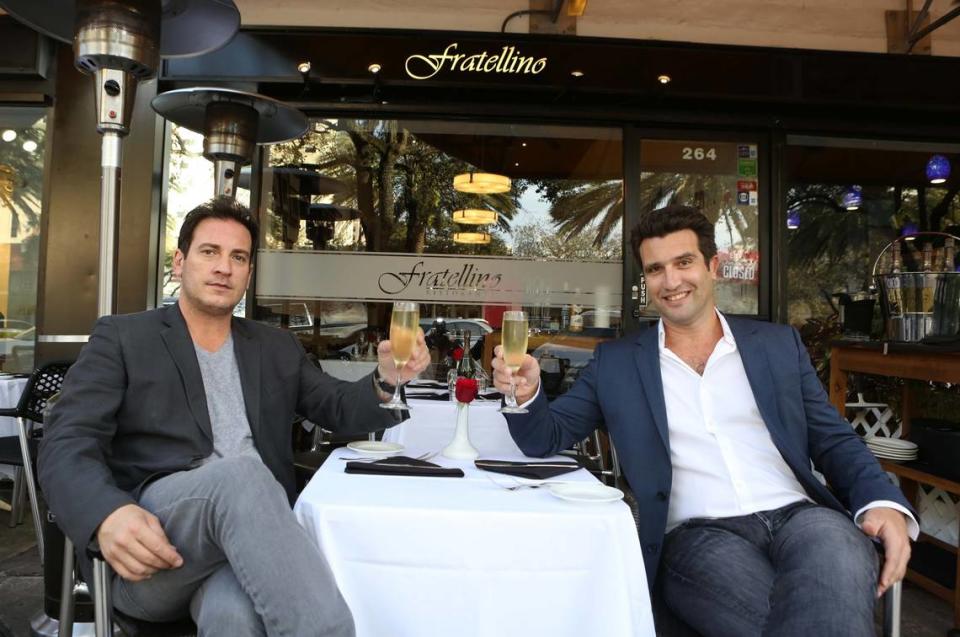 Beto DiCarlo y Sergio Tarantini, propietarios de Fratellino, un galardonado restaurante italiano situado en Miracle Mile, en Coral Gables, fotografiados el martes 27 de enero de 2016.