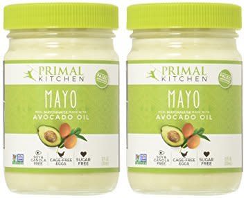 This mayo is made with avocado oil, organic eggs and vinegar from beets. Even if you don't eat much mayo normally,&nbsp;it's good to have an option on hand for dressings,&nbsp;dips and more.&nbsp;<br /><br />We recommend this <a href="https://www.amazon.com/gp/product/B00ZY4NFZ4/ref=oh_aui_detailpage_o08_s00?ie=UTF8&amp;psc=1" target="_blank">2-pack of Primal Kitchen's avocado oil mayo</a>.