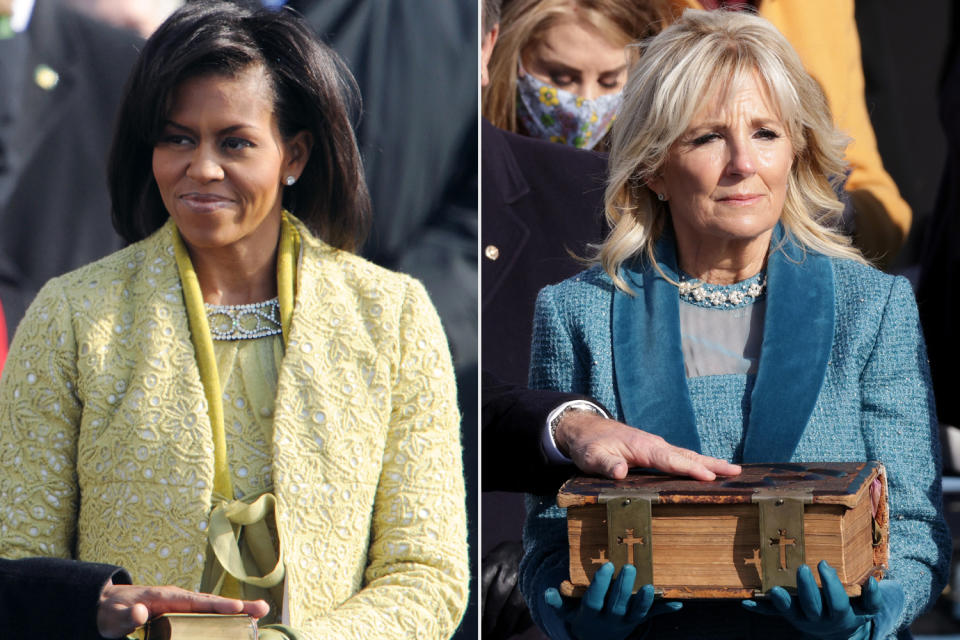 A Look Back at First Ladies' Inauguration Day Outfits Over the Years