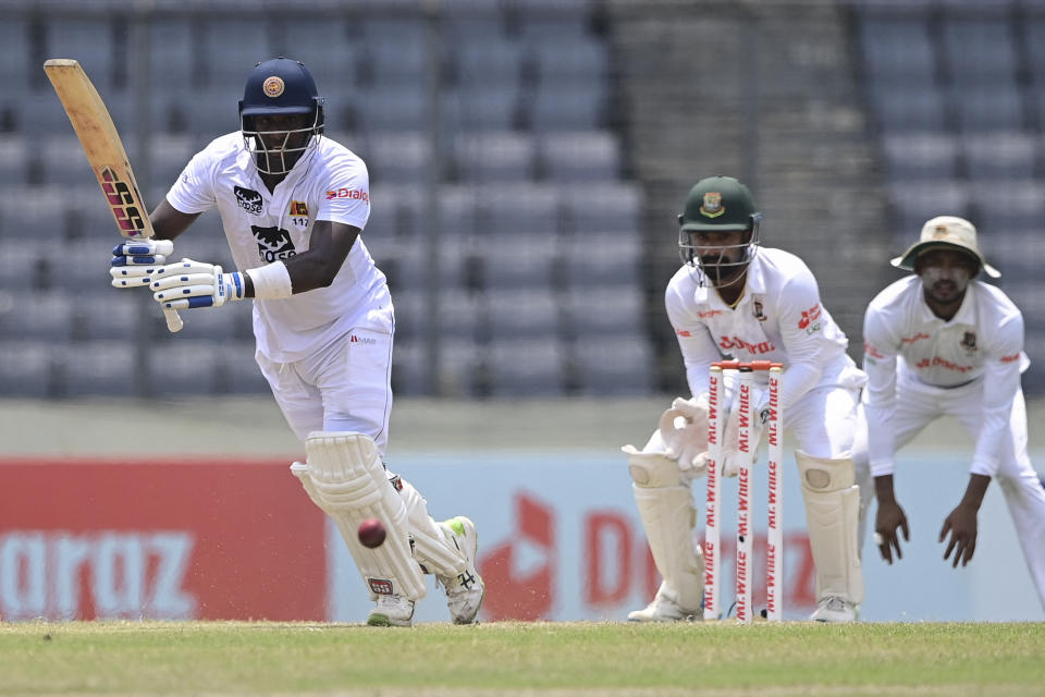 Angelo Mathews, pictured here in action during the second Test between Sri Lanka and Bangladesh.