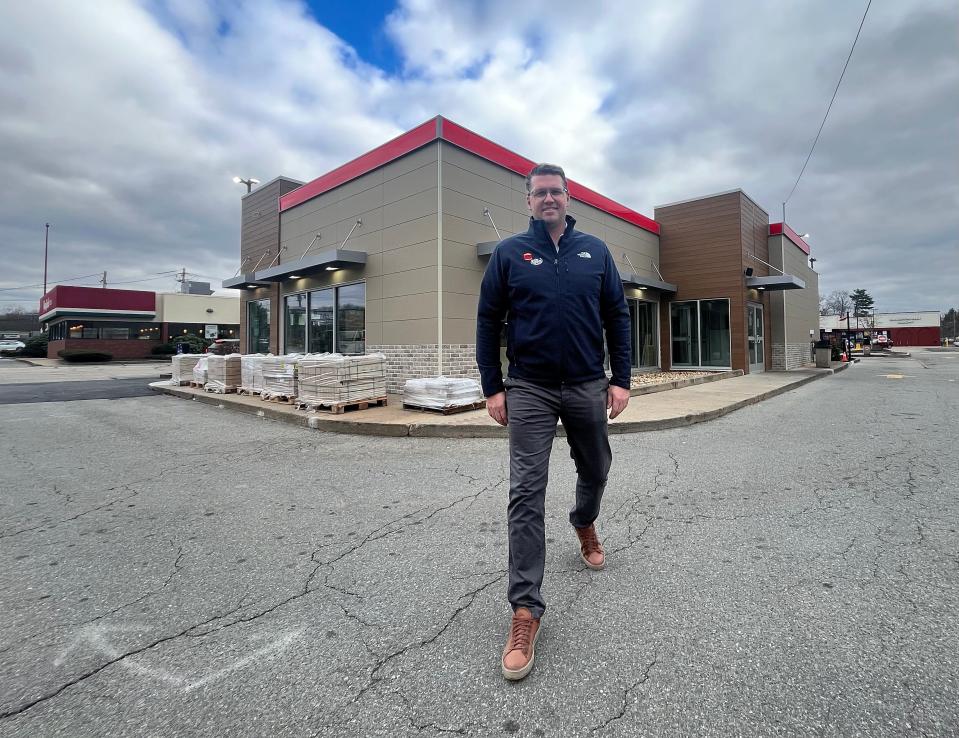 Franchise owner Brek Kohler is seen here in front of his Route 44 Burger King in Taunton where major renovations have been ongoing.