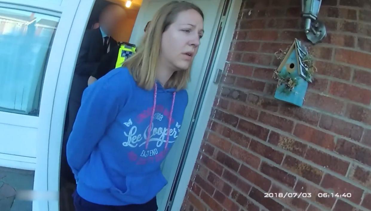 The moment Lucy Letby was arrested in 2018. Experts have started to question the evidence which led to her convictions. (PA)