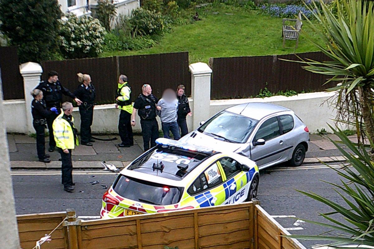 A man was arrested for dangerous driving following a crash with a police car in Brighton on Sunday afternoon <i>(Image: Supplied)</i>