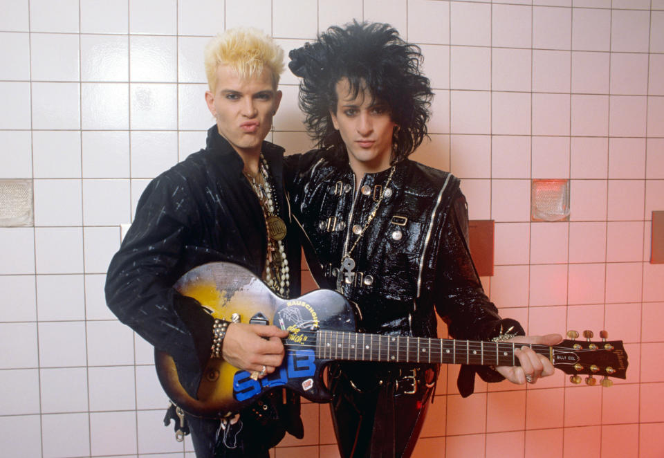 Billy Idol and Steve Stevens in 1984. (Photo: Fryderyk Gabowicz/picture alliance via Getty Images)