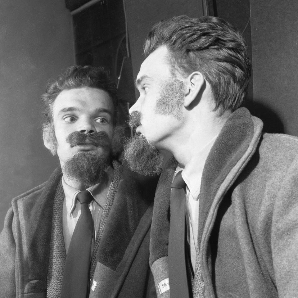 False beards for teenage men who haven't the time or the inclination to grow a real beard, 20th October 1960. (Photo by Staff/Mirrorpix/Getty Images) - Getty