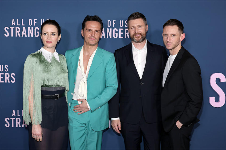 Claire Foy, Andrew Scott, Andrew Haigh, and Jamie Bell attend the Los Angeles special screening of Searchlight Pictures' "All Of Us Strangers" at Vidiots Foundation - Eagle Theatre on December 09, 2023 in Los Angeles, California.