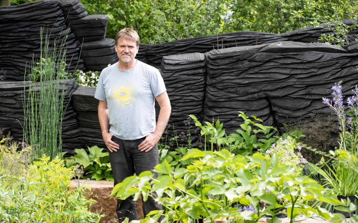 Garden designer Andy Sturgeon in the M&G garden, which has been awarded Best in Show at the Chelsea Flower Show 2019. Other gold medal award winners include Sarah Eberle for Forestry Commission; Mark Gregory's Welcome to Yorkshire garden; Chris Beardshaw for Morgan Stanley - Heathcliff O'Malley