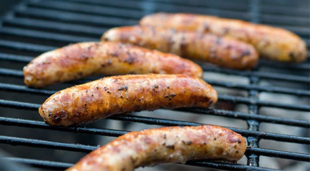 Sausages on the barbecue at high heat won't allow your links to fulfill their full potential. Source: Getty