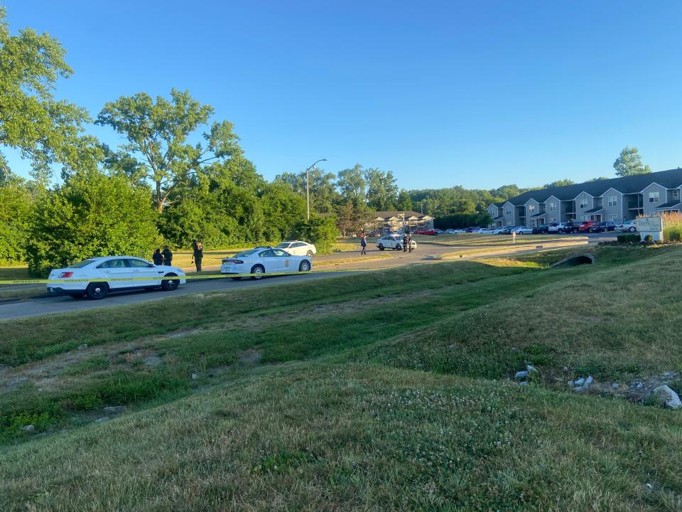 IMPD investigates a crime scene at the 3000 block of Rolling Dunes Drive on Thursday, June 30.