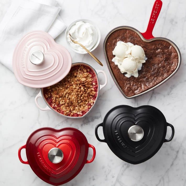 29) Le Creuset Ennameled Cast Iron Shallow Heart 1 1/4-Qt.