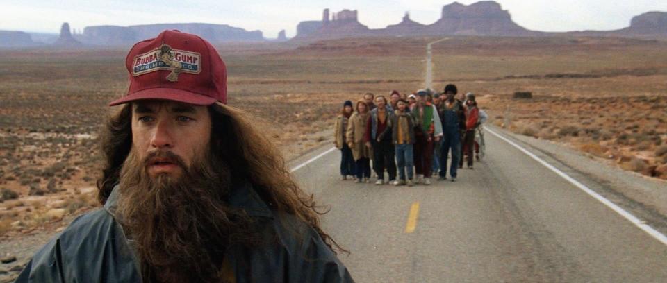 FORREST GUMP 1994 de Robert Zemeckis Tom Hanks. Monument Valley d'apres le roman de Winston Groom based on the novel by Winston Groom Prod DB © Paramo