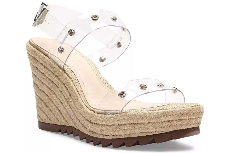 clear heel, wedges, espadrille, schutz