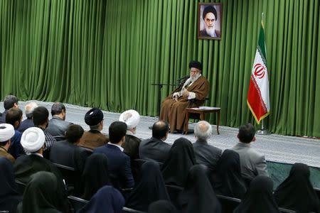 Iran's Supreme Leader Ayatollah Ali Khamenei speaks during a meeting with students in Tehran, Iran, October 18, 2017. Leader.ir/Handout via REUTERS